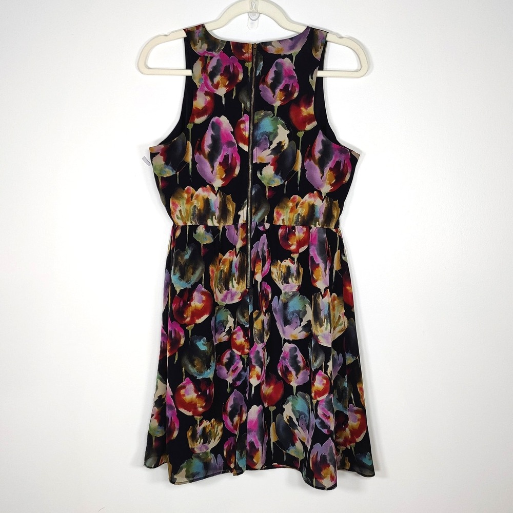 MM Couture Dark Floral Fit & Flare Dress Sleeveless Black M Dark Fairy Grunge - Picture 5 of 8